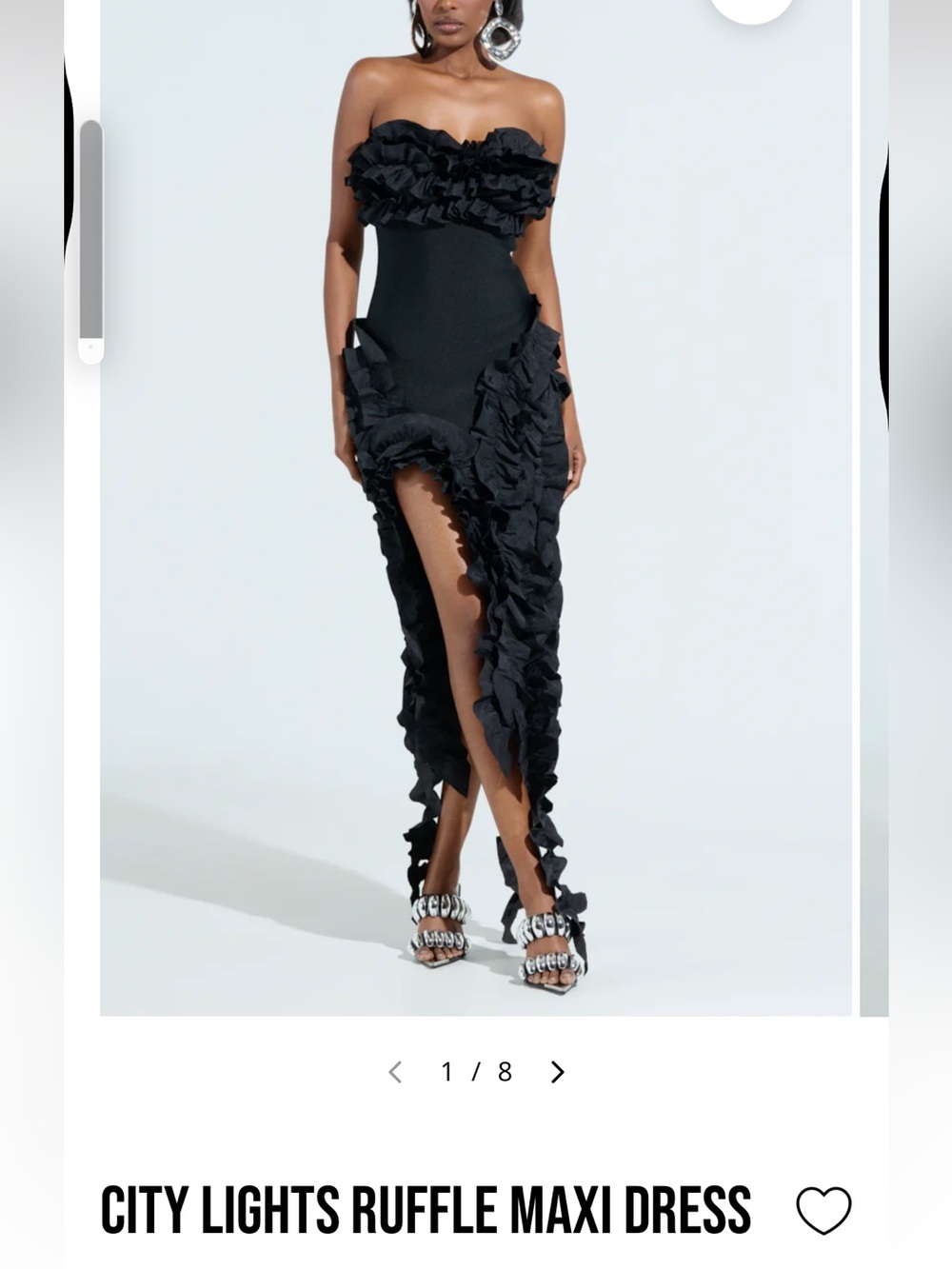 AKIRA Burgundy Ruffled Evening Dress